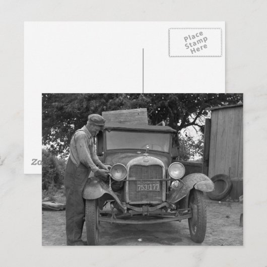 Oklahoma naar Californië, jaren dertig Briefkaart (Voorkant / Achterkant)