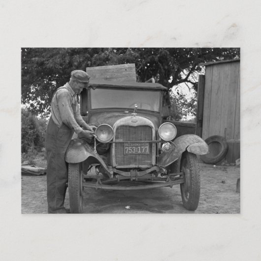 Oklahoma naar Californië, jaren dertig Briefkaart (Voorkant)