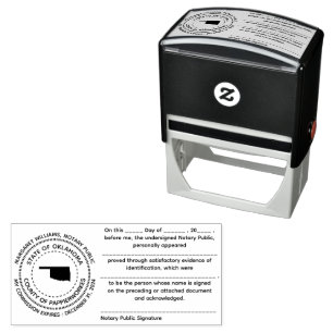 Oklahoma Notary publieke erkenningsstempel Zelfinktende Stempel