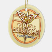 Oklahoma Nurse Caduceus  Keramisch Ornament (Links)
