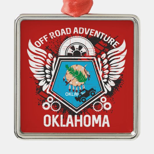 Oklahoma Off Road Adventure 4x4 Trails Mudding Metalen Ornament (Voorkant)