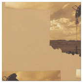Oklahoma Oil Pump Jack Print Fabric Stof (Close Up)