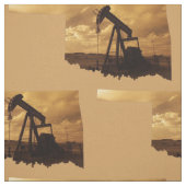 Oklahoma Oil Pump Jack Print Fabric Stof (Swatch)