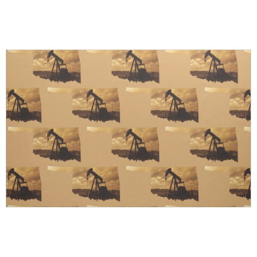 Oklahoma Oil Pump Jack Print Fabric Stof (Fat Quarter)