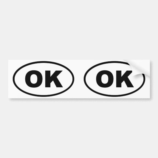 Oklahoma OK oval Bumpersticker (Voorkant)