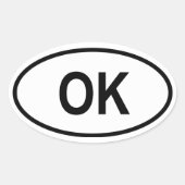 Oklahoma "OK" Ovale Sticker (Voorkant)