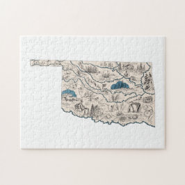 Oklahoma  Oklahoman Afbeelding Map Legpuzzel