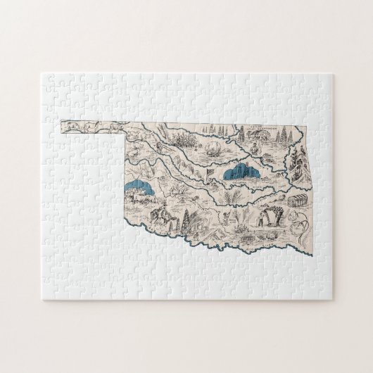 Oklahoma  Oklahoman Afbeelding Map Legpuzzel (Horizontaal)