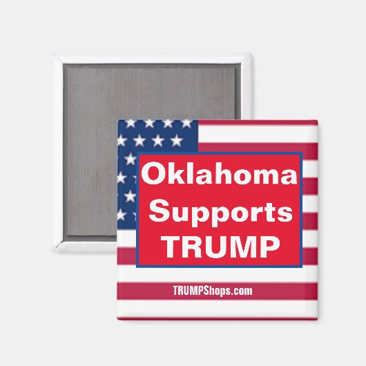 Oklahoma ondersteunt TRUMP magnet (Voorkant / Achterkant)