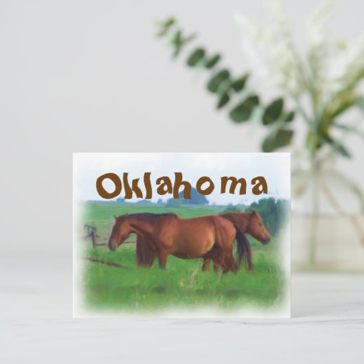 Oklahoma paarden 2 briefkaart (Staand voorkant)