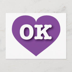 Oklahoma Paars Heart - Ik hou van OK Briefkaart
