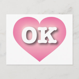 Oklahoma Pink Fade Heart - Ik hou van OK Briefkaart