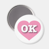 Oklahoma Pink Heart - Ik hou van OK Magneet (Voorkant / Achterkant)