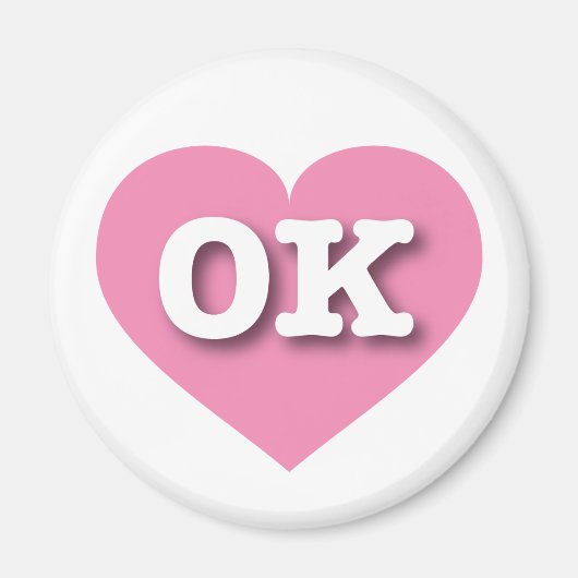 Oklahoma Pink Heart - Ik hou van OK Magneet (Voorkant)