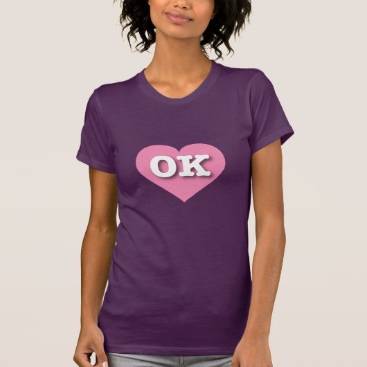 Oklahoma Pink Heart - Ik hou van OK T-shirt (Voorkant)