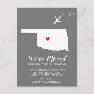 OKLAHOMA-postkaart van OKLAHOMA-staat van verplaat Briefkaart