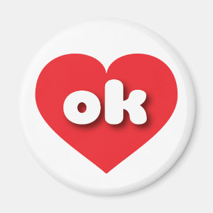 Oklahoma red hart - Ik hou van ok Magneet