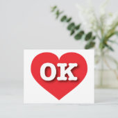 Oklahoma Red Heart - Ik hou van OK Briefkaart (Staand voorkant)