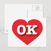 Oklahoma Red Heart - Ik hou van OK Briefkaart (Voorkant / Achterkant)