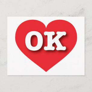 Oklahoma Red Heart - Ik hou van OK Briefkaart