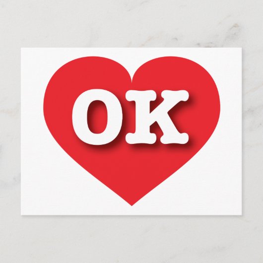Oklahoma Red Heart - Ik hou van OK Briefkaart (Voorkant)