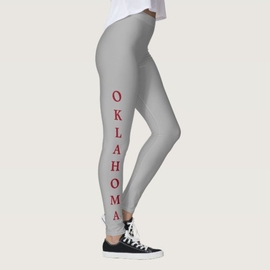 Oklahoma Red Lettering Gray Leggings (Rechts)