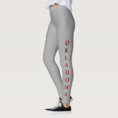 Oklahoma Red Lettering Gray Leggings (Links)