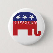 Oklahoma Republican Elephant Ronde Button 5,7 Cm (Voorkant)