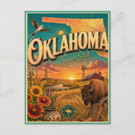 Oklahoma Retro Reis Souvenir Prentbriefkaart Briefkaart