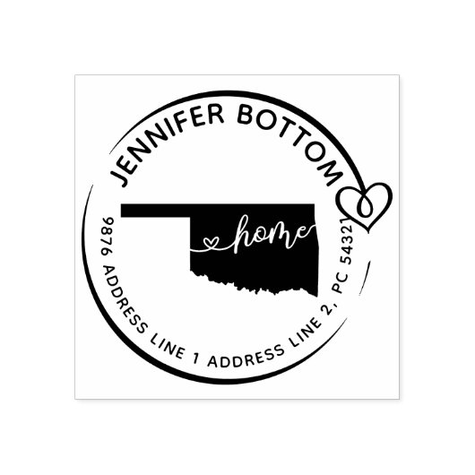 Oklahoma return address business rubberstempel (Afrduk)