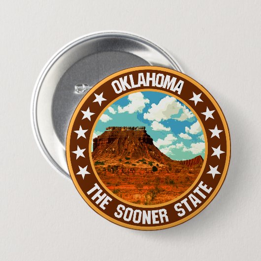 Oklahoma Ronde Button 7,6 Cm (Voorkant /achterkant)