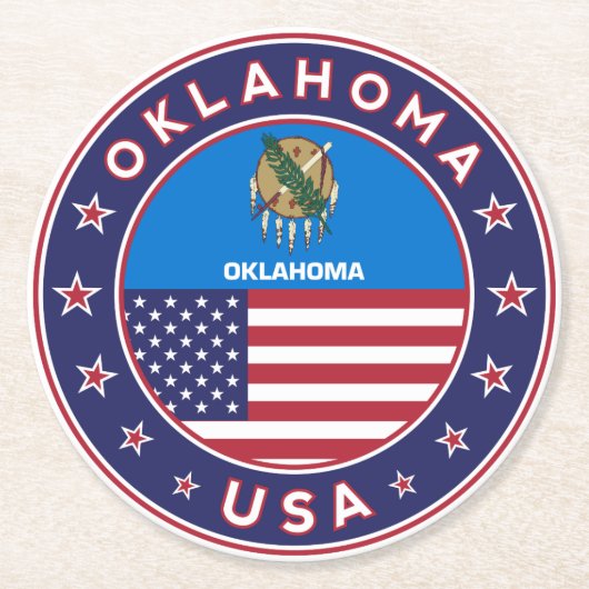 Oklahoma Ronde Kartonnen Onderzetter (Voorkant)