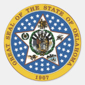 Oklahoma Ronde Sticker (Voorkant)