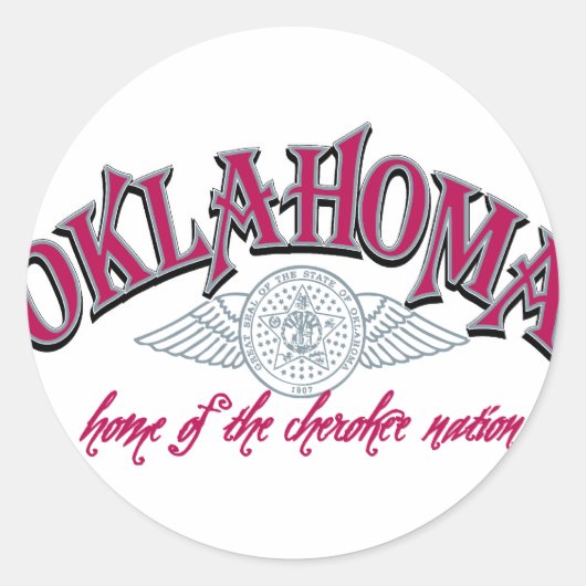 Oklahoma Ronde Sticker (Voorkant)