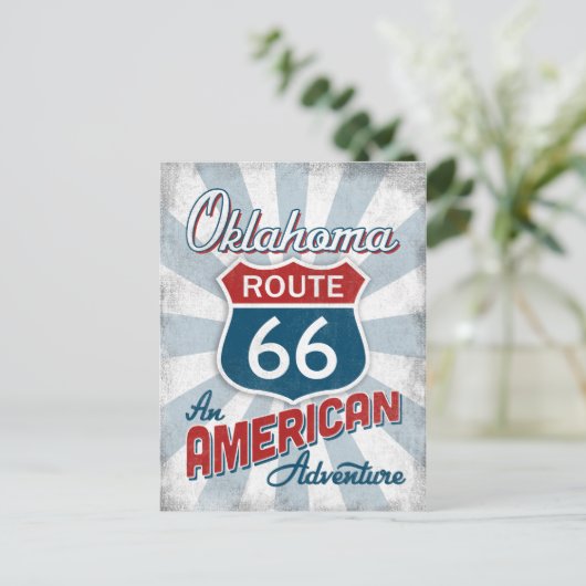 Oklahoma Route 66  Amerika Briefkaart (Staand voorkant)