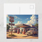 Oklahoma Route 66 Antieke Benzinepomp Briefkaart (Voorkant / Achterkant)