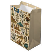 Oklahoma Route 66 Cadeau Prairie Medium Cadeauzakje (Voorkant Gekanteld)