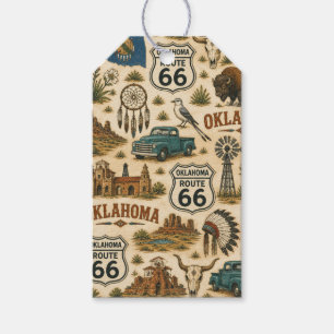 Oklahoma Route 66 Cadeau Rondje Cadeaulabel