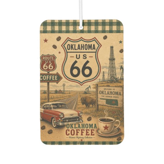 Oklahoma Route 66 Car Coffee Run Luchtverfrisser (Voorkant)