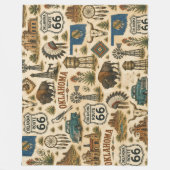 Oklahoma Route 66 Cozy Prairie Fleece Deken (Voorkant)
