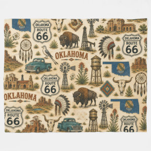 Oklahoma Route 66 Cozy Prairie Fleece Deken