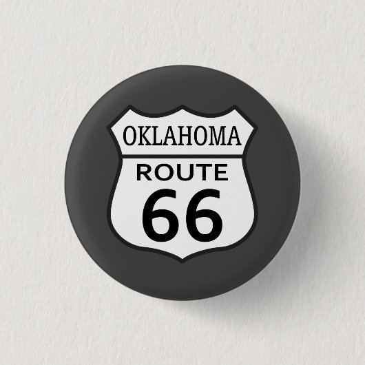 Oklahoma Route 66 Hwy Sign Ronde Button 3,2 Cm (Voorkant)