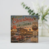 Oklahoma Route 66 kerstgroeten Kaart (Staand voorkant)
