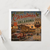 Oklahoma Route 66 kerstgroeten Kaart (Voorkant / Achterkant in situ)
