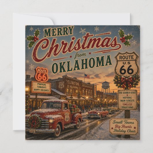 Oklahoma Route 66 kerstgroeten Kaart (Voorkant)