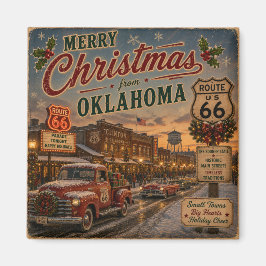 Oklahoma Route 66 Kerstsouvenir Magneet