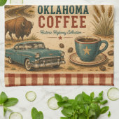 Oklahoma Route 66 Mother Road Coffee Stop Kunst Theedoek (Gevouwen)