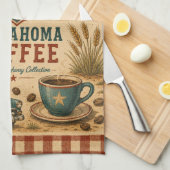 Oklahoma Route 66 Mother Road Coffee Stop Kunst Theedoek (Quarter Fold)