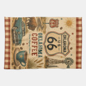 Oklahoma Route 66 Mother Road Coffee Stop Kunst Theedoek (Horizontaal)