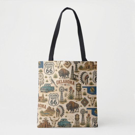 Oklahoma Route 66 Prairie Carryall Tote Bag (Voorkant)